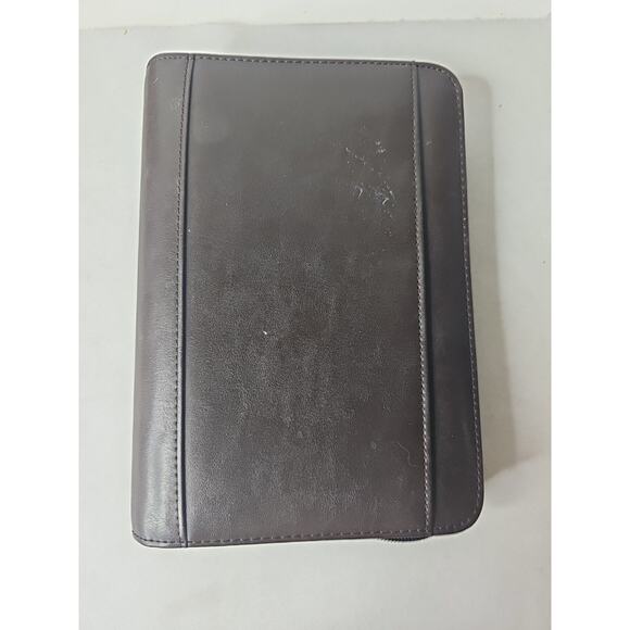 Franklin Covey 365 Brown 6 Ring Zippered Binder w/ Misc Sheets 8.5" x 6" x 1.75" - Picture 1 of 11